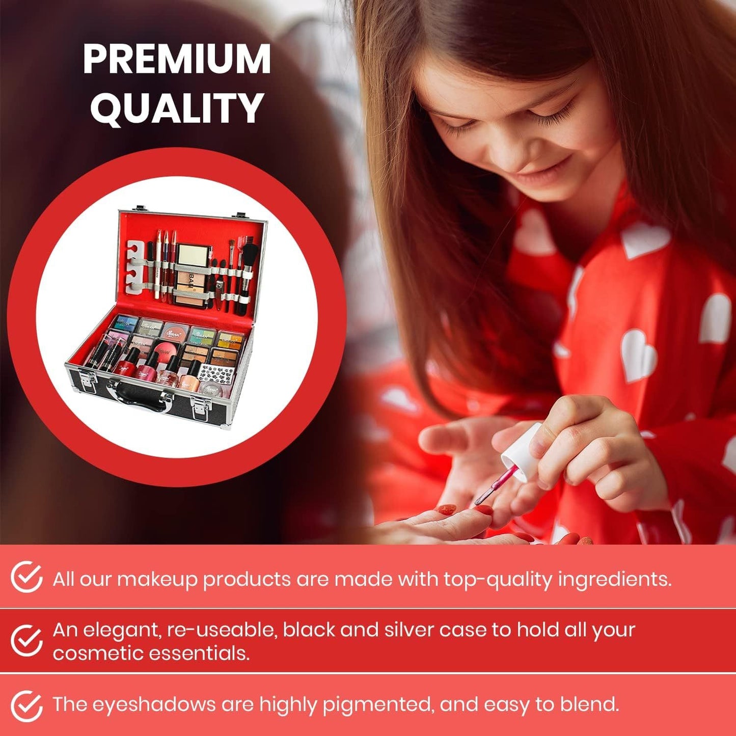 UK LOCAL SELLER - 76pcs Makeup Cosmetic Kit with Aluminium Vanity Case .