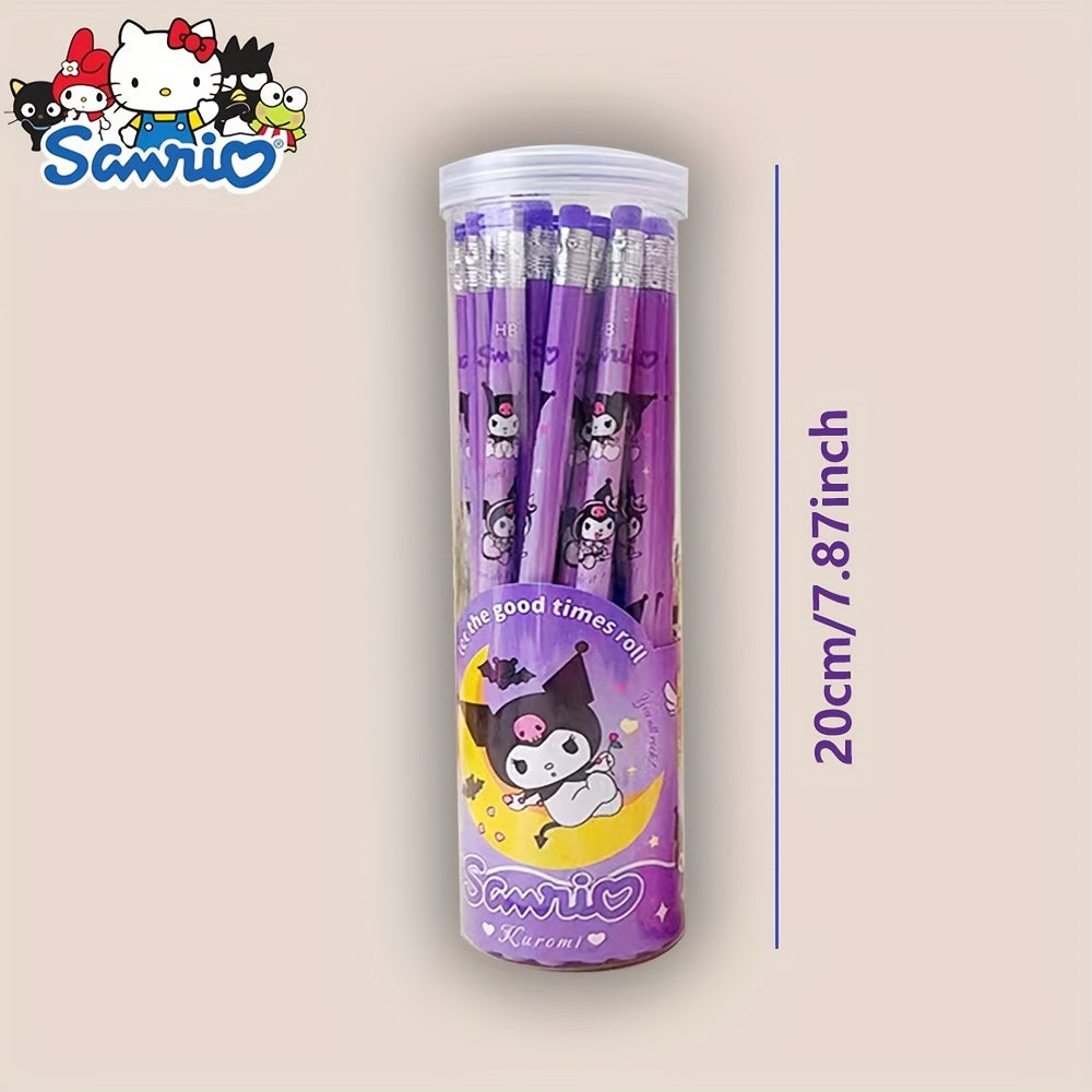 30pcs a box of Sanrio Melody, Kulomi, Yuguigou, barrel pencils for writing, writing pens, calligraphy pens