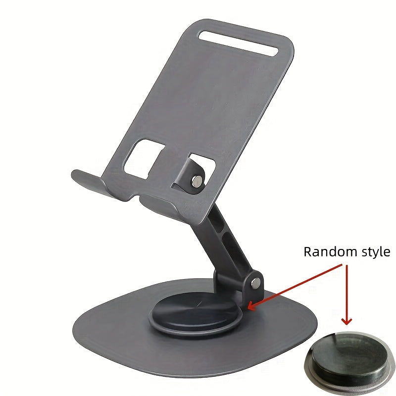 360° Rotating Metal Phone and Tablet Stand | Foldable Desktop Holder with Suction Cup Base | Adjustable Height & 180° Tilt | Multi-Angle Viewing Angle | Sleek Metallic Finish | Ideal for Office Use, Portable Device Stand |