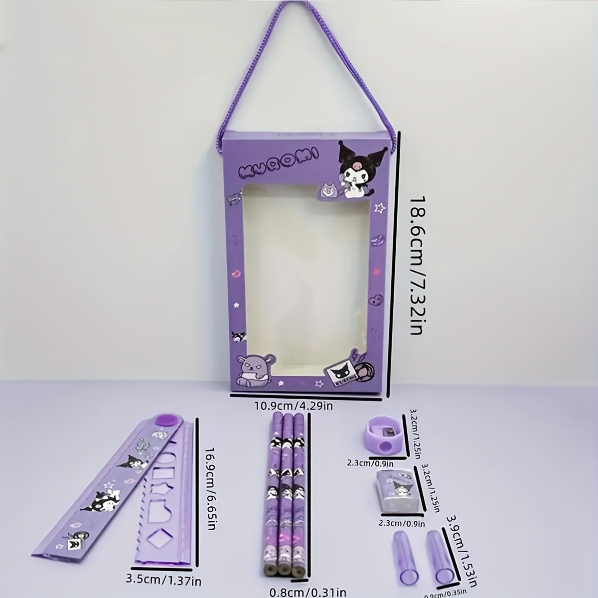 Hellokitty Melody Kuromi Cinnamoroll School Supplies Pencil Eraser Ruler | Christmas Gifts