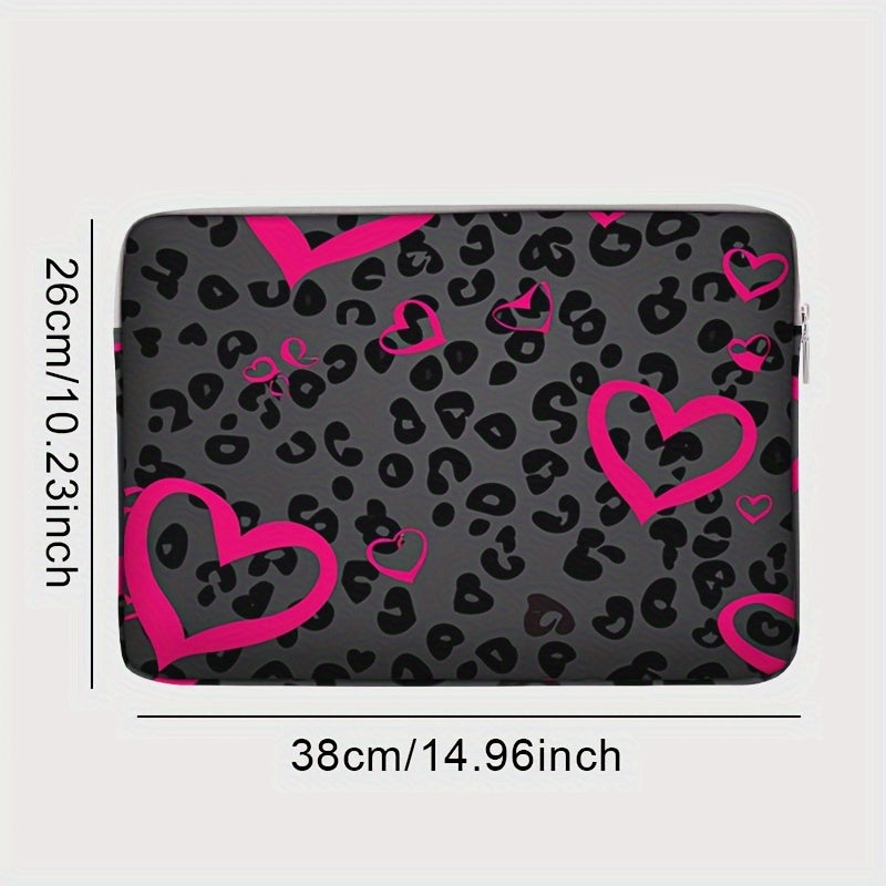 1pc Love Print Laptop Bag Soft Notebook Fabric Cover Suitable for 14-inch Laptop Computer Soft Cover Notebook Computer Cover Tablet Computer Cover Laptop Zipper Cover Fixed Handheld Computer Bag