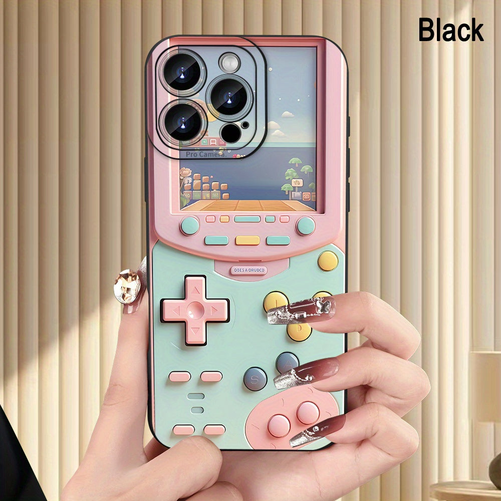 3pcs Set Featuring a Creative And Popular Pink Retro Game Console Design, Transparent, White, And Black Soft Phone Cases, Compatible with Iphone 16/15/14/13/12/11/XS/XR/X/7/8 Plus/Pro/Max/Mini, Suitable As Gifts for Birthdays