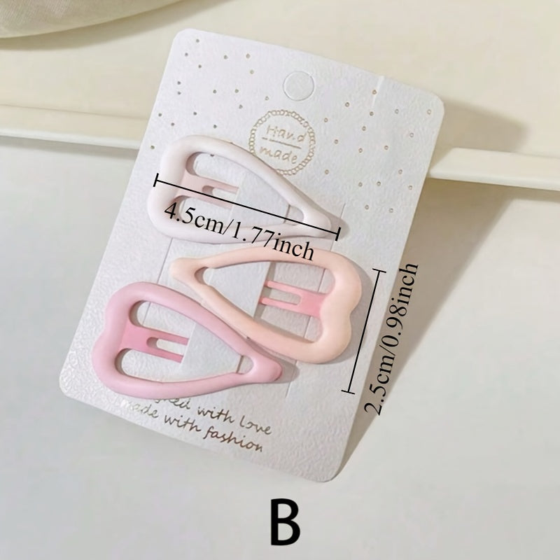 15pcs Pink Gradient Hair Clips - Elegant Metal Barrettes for Women, Heart & Star Shapes, Durable, Lightweight, Versatile Styling