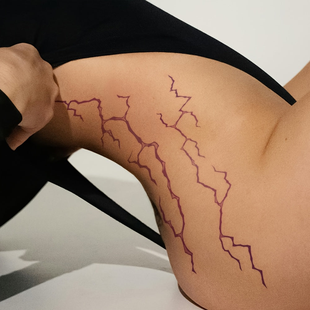 Purple Fake Vein Bloodline Pattern Tattoo Sticker for Daily Party and Festival Decoration.