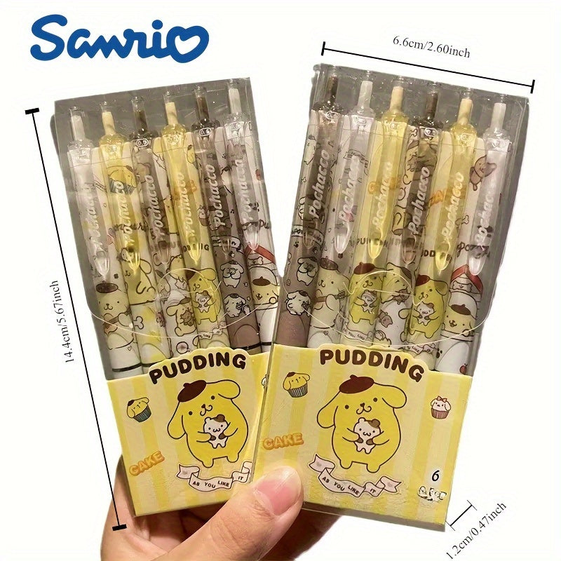 6pcs Sanrio Family High-Value KT Press Ballpoint Pen