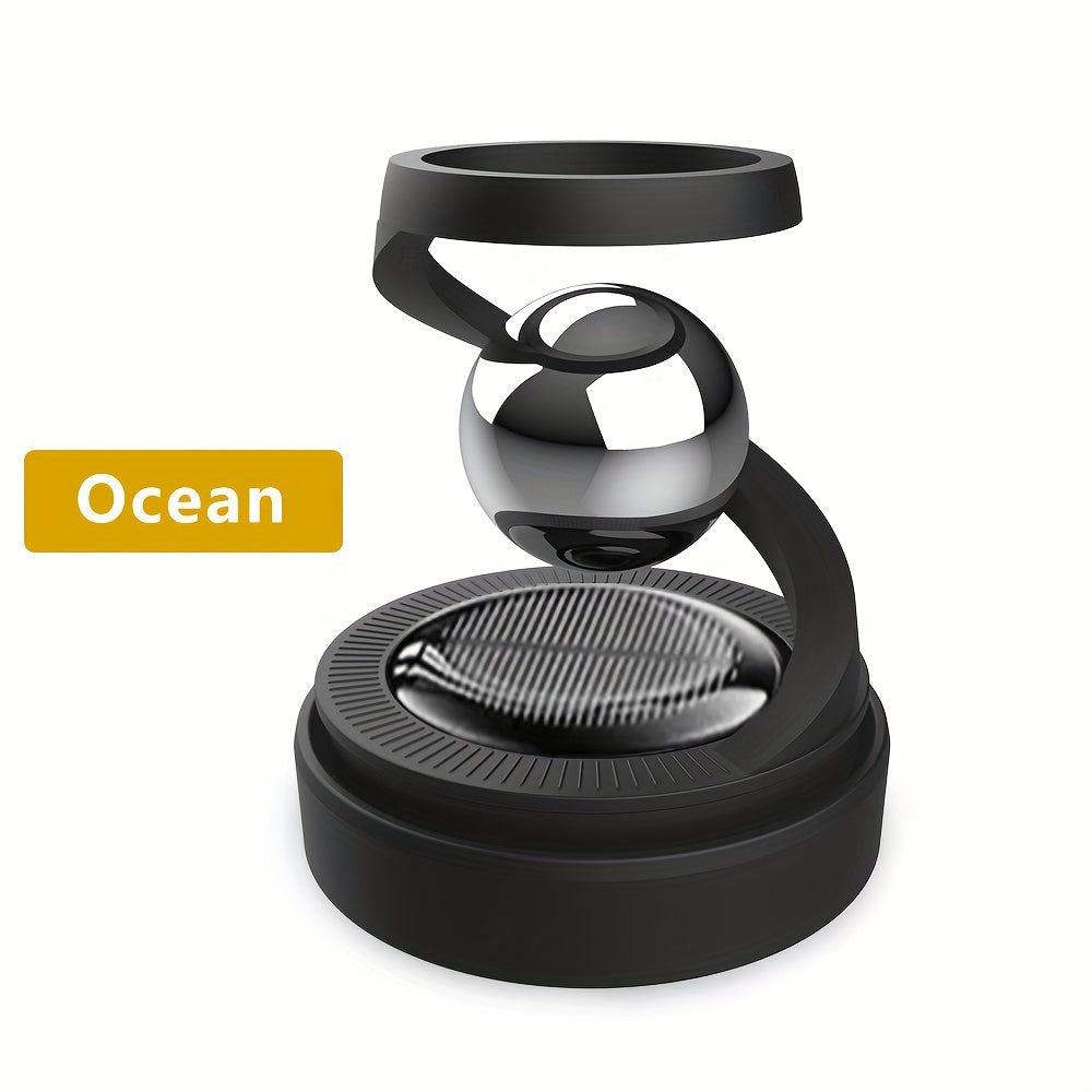 1pc Solar-Powered Rotating Car Aromatherapy Diffuser, Long-Lasting Fragrance, Dashboard Decor, Interior Accessory, Compatible with Balm/Tablets/Sticks