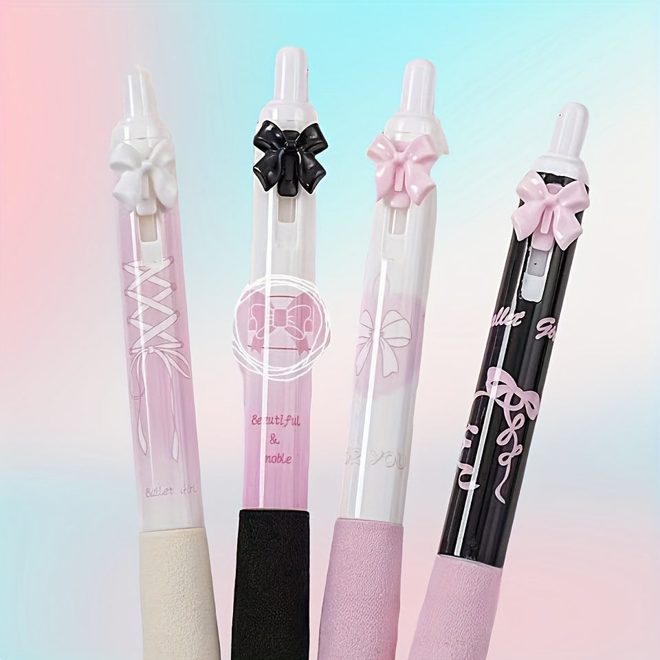 4-Pack Elegant Black & Pink Butterfly