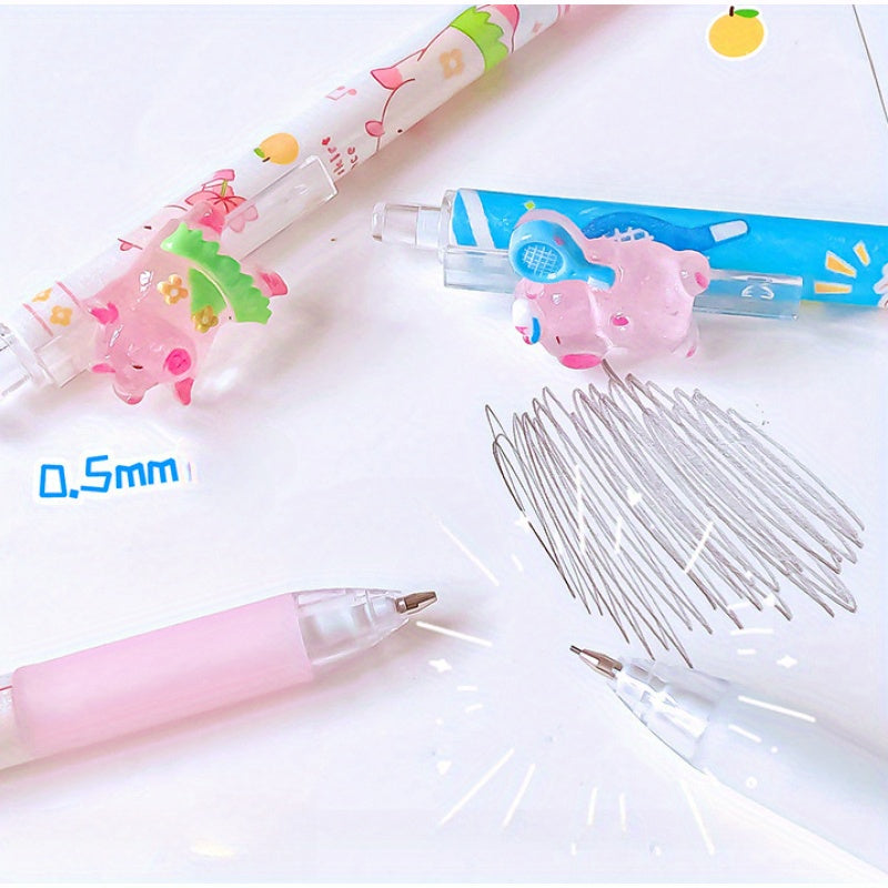 3/4pcs Capybara Summer Automatic Pencils 0.5mm Cute Moving Pencils Student Special Stationery Writing Pencils Automatic Pencils Random Style