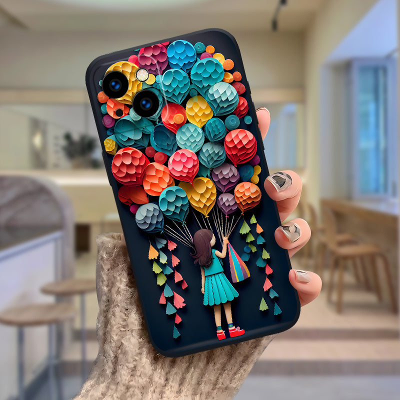 Phone Case Compatible with Iphone 16, 15 Pro Max, 14 Plus, 13, 12, 11 Pro Max - New Cartoon Design Flat Soft Cover - TT0257