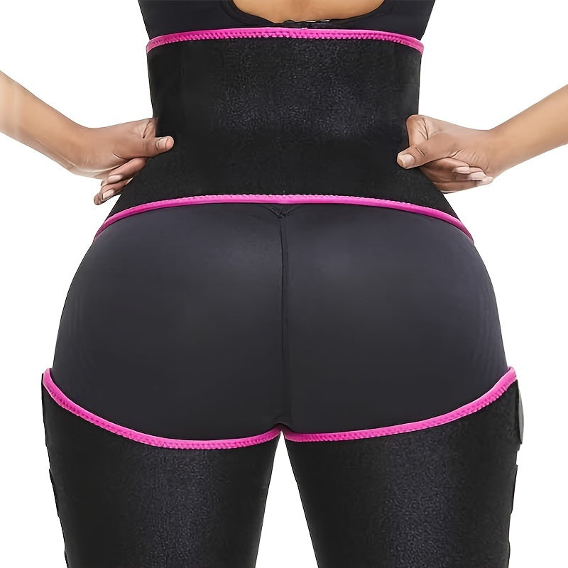 1 SET-4 in 1 High Waist Arm and Thigh Wast Trainer for Women, Open Wear Wrap Workout Belt Sweat Belly Band, Neoprene Workout Sweat Belt, Sweat Band, Waist & Arms Trainer, Sauna, Fitness Exercise, Women & Men