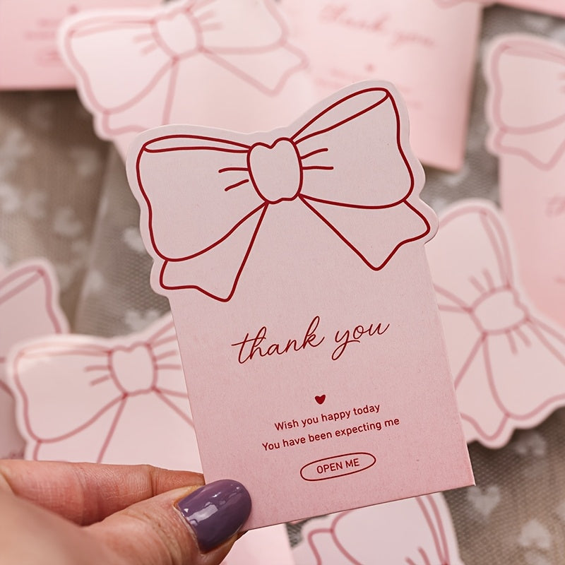 40pcs Pink Bow Thank You Stickers Pink Coquette Bow knot Self-Adhesive Seal Labels Sticker for Boxes Water Bottles Baker Goods Decor