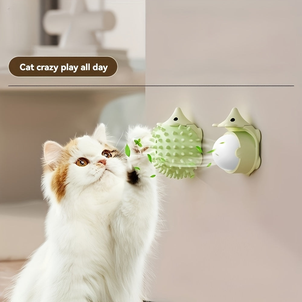 1pc Hedgehog-Shaped Cat Teaser Toy with Durable Scratching Board - Fun Licking & Relaxing Interactive Pet Product for Kittens, Beige, Green, and Light Brown Designs, Plastic Material, No Batteries Needed, Cat Entertainment To