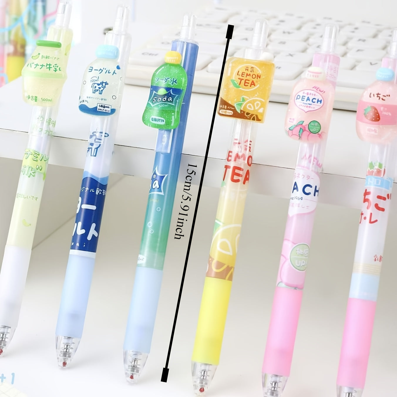 3-Pack Drink-Themed Click Gel Pens - Soda Bottle Styled Retractable Pens with Quick-Dry Ink, Smooth Writing for Office, School & Kawaii Stationery Lovers
