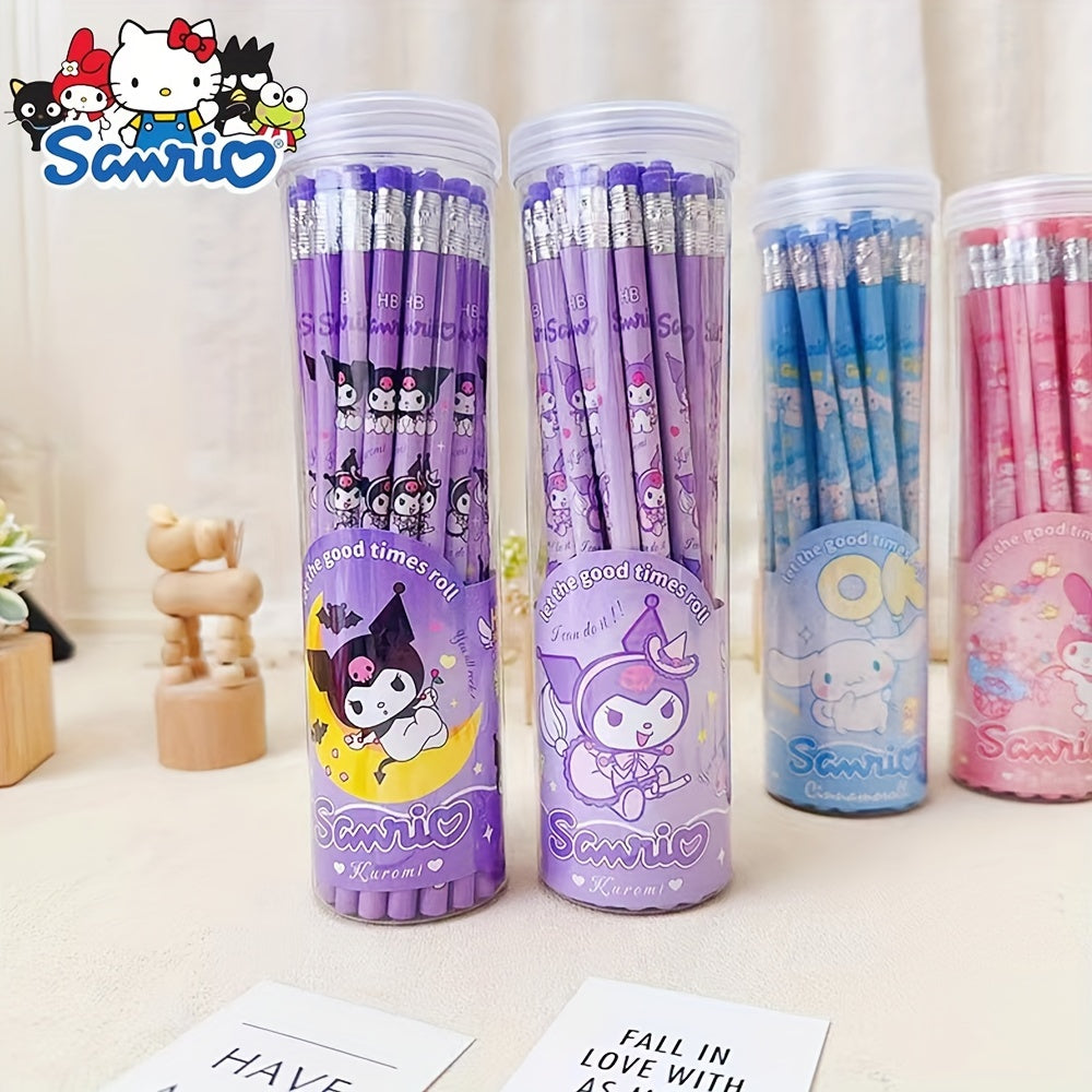 30pcs a box of Sanrio Melody, Kulomi, Yuguigou, barrel pencils for writing, writing pens, calligraphy pens