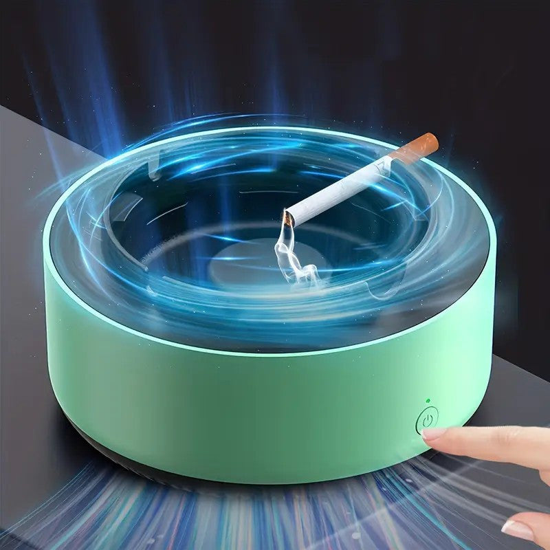 Upgraded Version of Air Purifying Ashtray, Household Smart Smoke Removal for Second-Hand Smoke, Car, Living Room, Office Smoke Artifact, Easy to Carry, Use, Convenient, Use AA Batteries to Power It, Without Batteries, 5 Impor