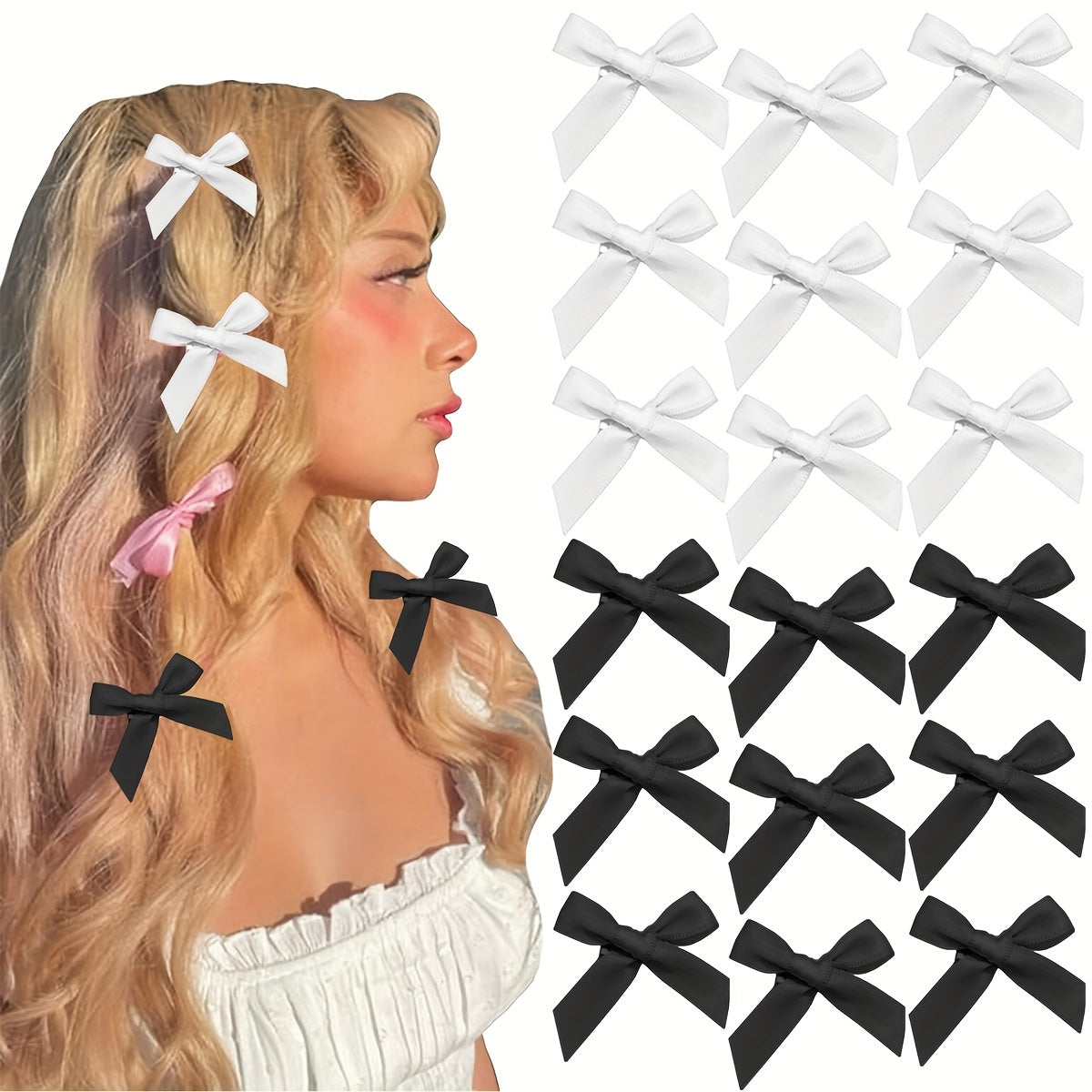 Bow small hairpin ballet girlish style dopamine ribbon tied hair with braided hairpin headdress