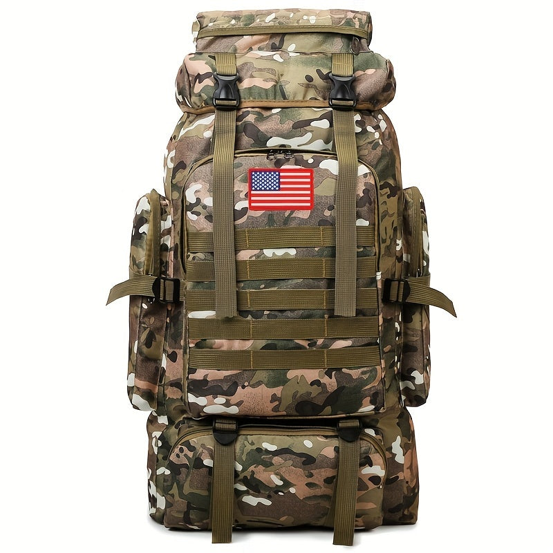80L Hiking Backpack - Durable Oxford, Adjustable Straps, Multiple Compartments | Ideal for Outdoor Adventures, Camping, Travel