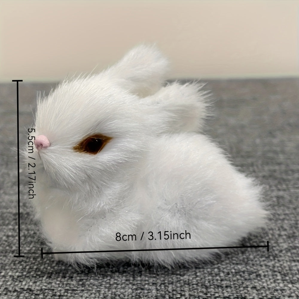 4pcs Handmade Easter Bunny Statue-Multi-Functional Holiday Decoration Suitable for Home and Bookshelf Display, Non-Electric, Less Feather, Suitable for Christmas, Halloween, Hankka, Thanksgiving, Anime Theme Decoration