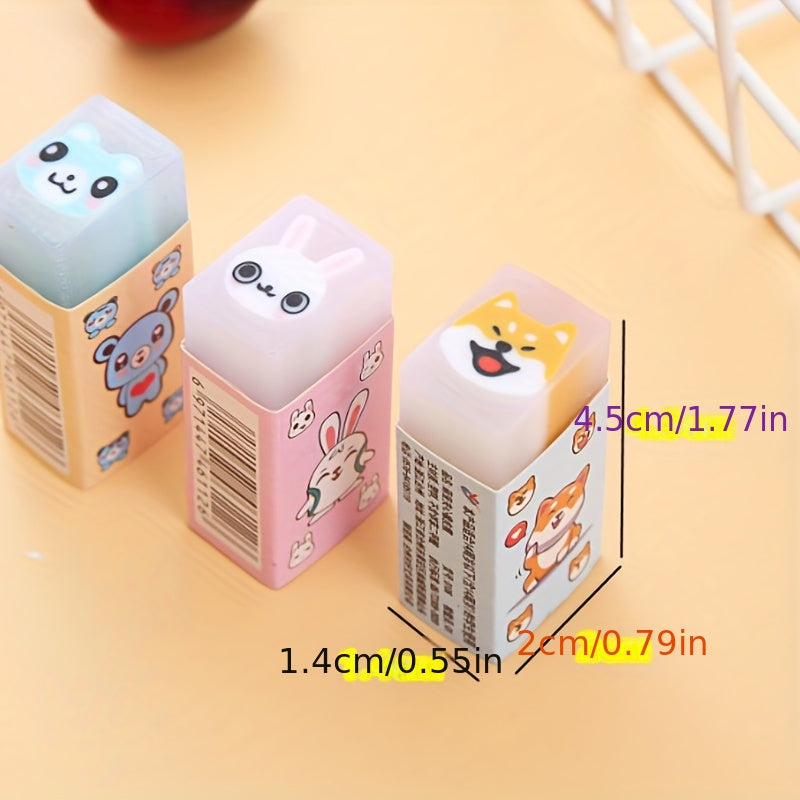 6pcs Animal Erasers For Kids, Cute Desk Pets For Classroom, Fun Back To School Gifts Supplies, Classroom Rewards Prizes, Treasure Box for Students