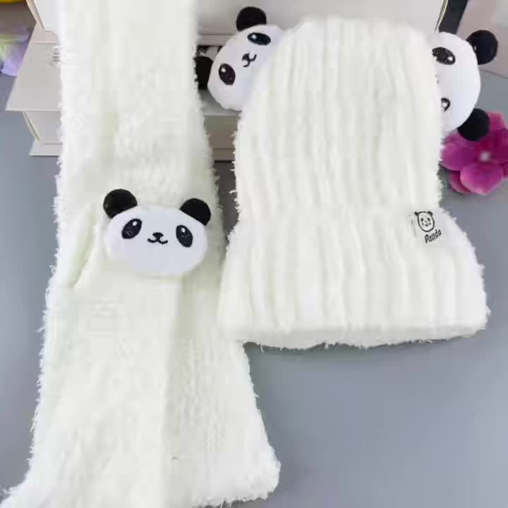 1pc & Winter Ear Warmer with Panda Ears & Pom-Pom-like Patches