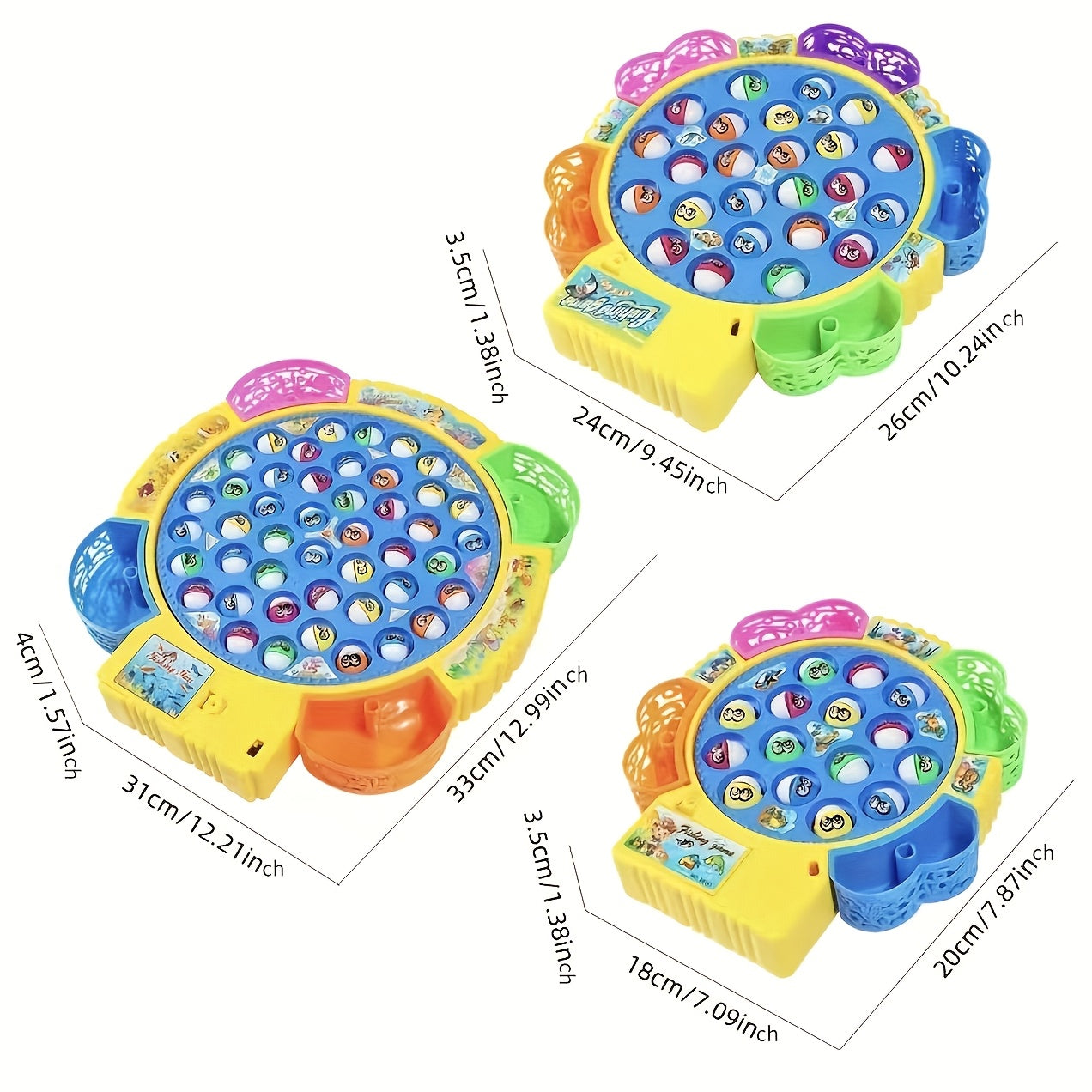 15/24 Fish Fun Electric Fishing Toy, Rotating Fishing Plate, Set of Fishing Toys, Children's Fishing Toys, Music Rotating Fishing Plate Set, Children's Desktop Competition Toy, Birthday and Thanksgiving Gifts, Best Gift for B