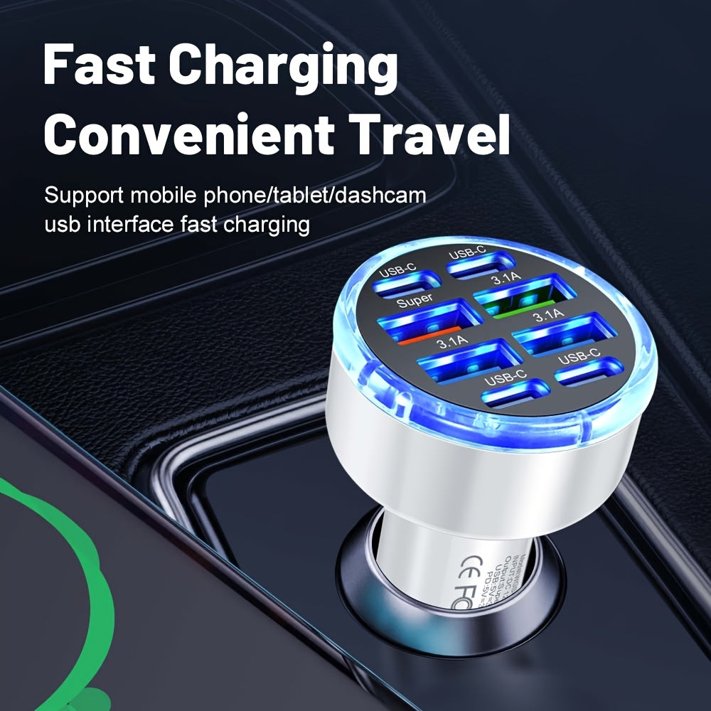 8-in-1 Car Charger with QC3.0 & PD