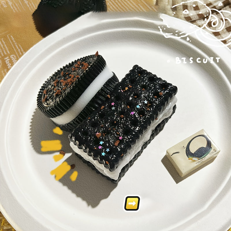 Soft & Squishy Taba Tart Toy - Black & White Sandwich Cookie Design, Ideal Christmas/Easter Gift, Perfect for Office & Holiday Treats, Large & Thick, Playful Gift Idea, Holiday Gift Idea|Playful Gift Item|Soft Texture