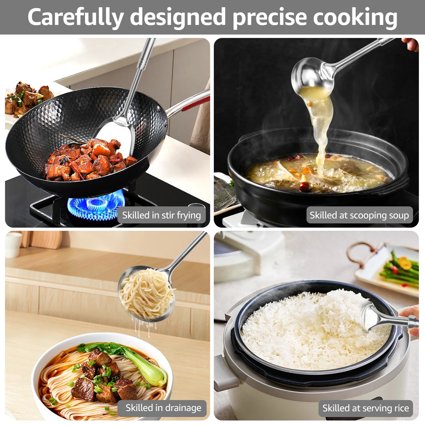 6 件套 Cooking Utensils Set Kitchen Utensils Set Portable Rust-Resistant Stainless Steel Spatula Utensils Set with Organizer for H
