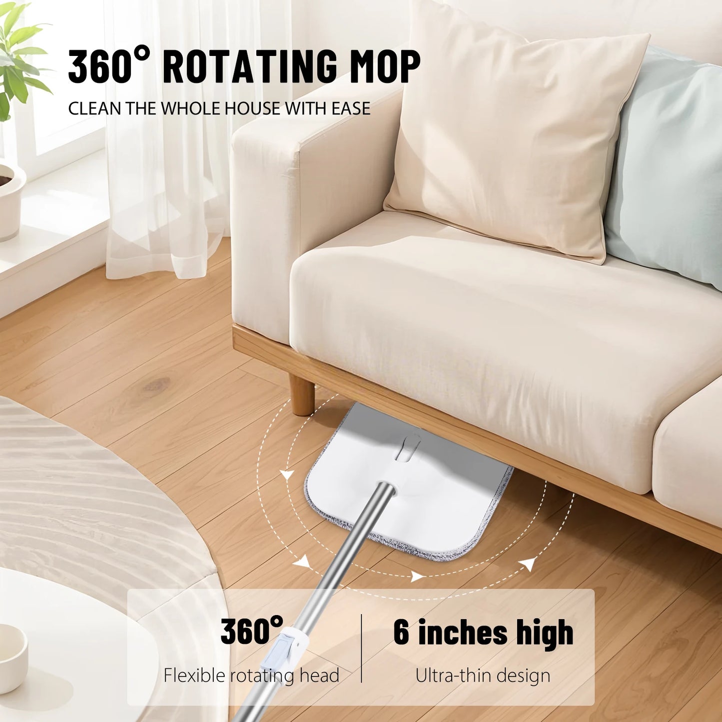 VickHome 360° Turbo Centrifugal Spin Mop and Bucket Tool Set, Home Office Spin Mop Dehydrate for Cleaning Floor Brooms Utensils