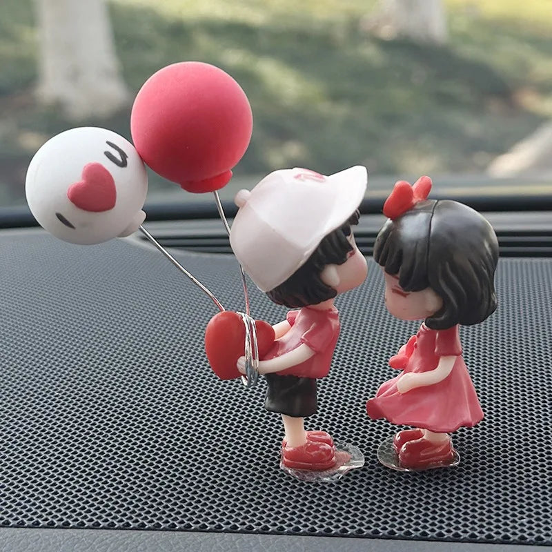Cute Couple Car Ornaments – Kissing Balloon Dashboard Decor