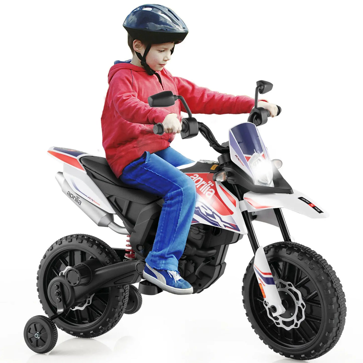 DORTALA 12V Battery Electric Toddler Motorbike Licensed Aprilia Kids Ride On Motorcycle