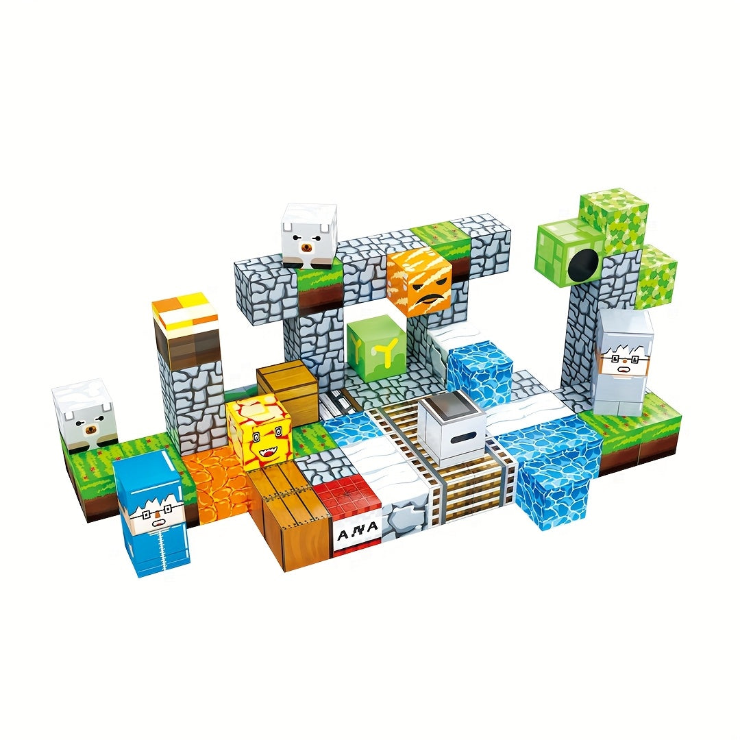 80pcs Magnetic Building Blocks Set for Youngsters 3+ | Vibrant Mixed Colors, Movie-Themed, Durable ABS Material | Ideal Birthday Gift for Boys & Girls
