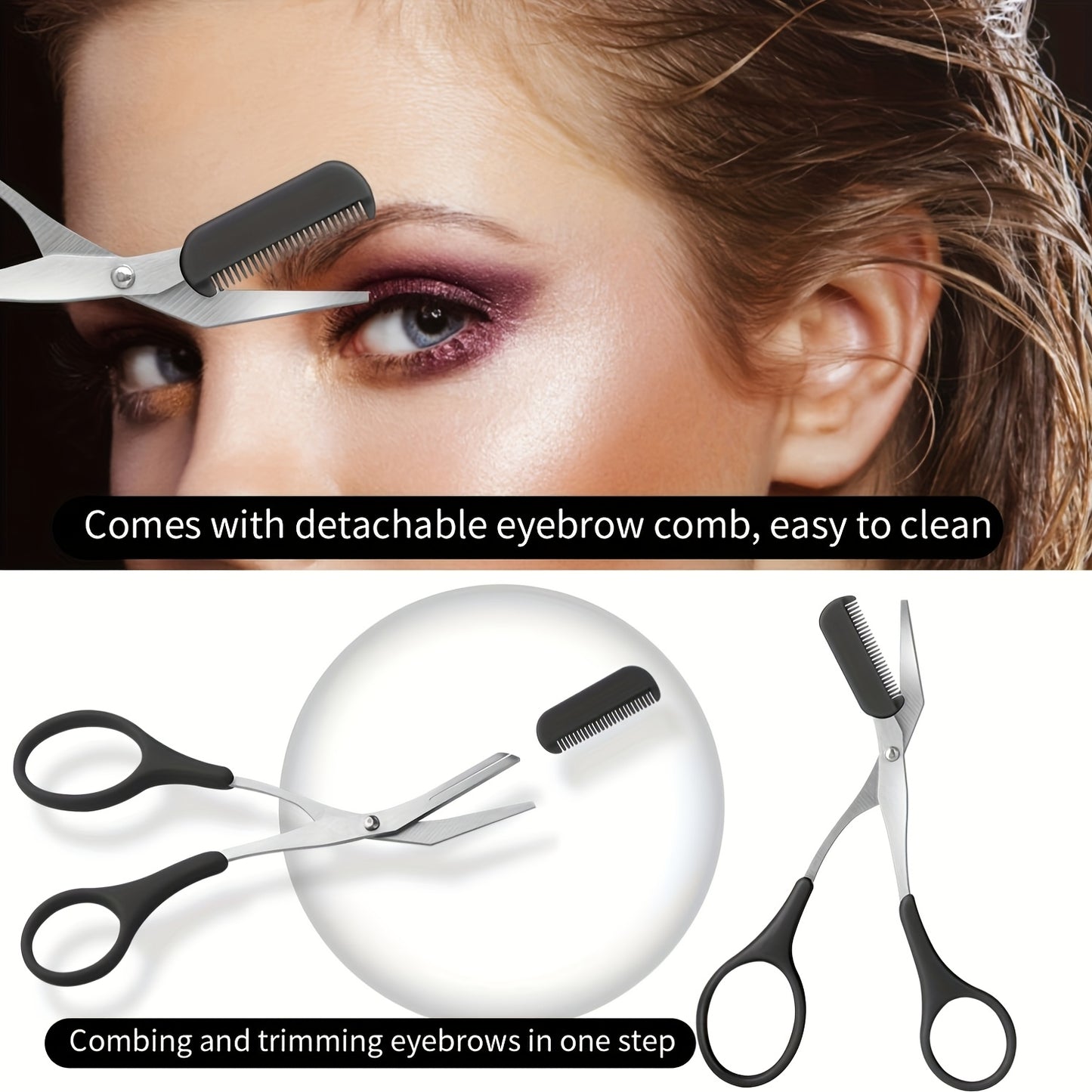This Is a Versatile Grooming Kit Featuring a Stainless Steel Eyebrow Set That Includes Scissors with a Comb, a Tweezer, And a Razor, Suitable for Both Men And Women. It Is an Unscented Exfoliating Facial Tool And Comes with O