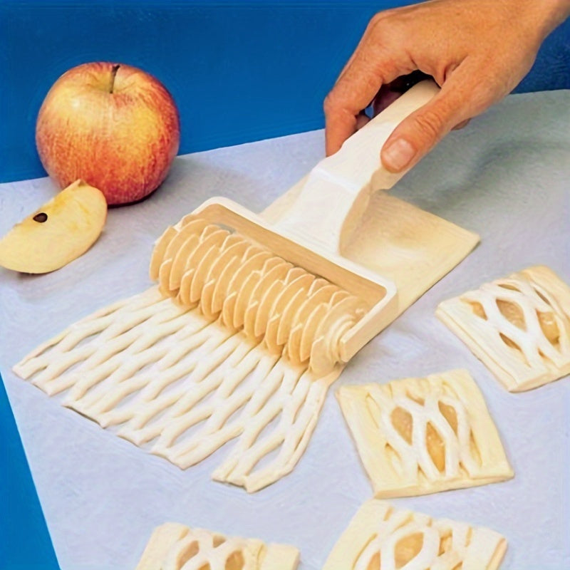 1pc Premium Plastic Dough Roller and Cutter with Biscuit and Pizza Wire Cutter and Rolling Pin, Ideal for Homemade Cookies and Pizzas, Baking Tools