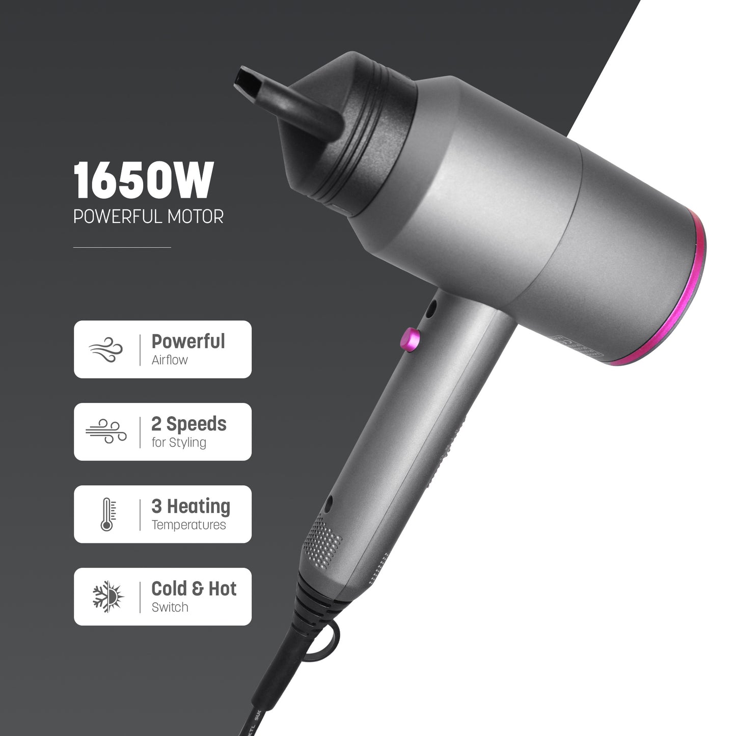 Keplin Ionic Hair Dryer – 1650W Powerful Blow Dryer with Precision Styling.