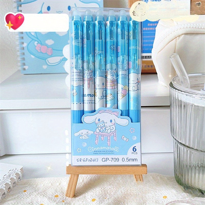 Random one! Sanrio Kulomi boxed erasable gel pen cute eraser Faux Leather case still pen ST crystal blue