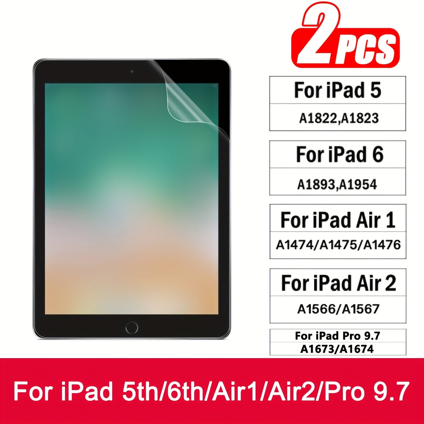 2pcs Frosted Paper Film Screen Protector for iPad Air 13/11 2025, for iPad Pro 13/11 2024, Compatible with 11th/10th/9th/8th/7th/6th/5th, 10.9"/10.2"/9.7 Inch, Air7/Air6/Air5/Air4/Air3/Air2/Air1/Pro 9.7/Pro 10.5 inch mini 7th