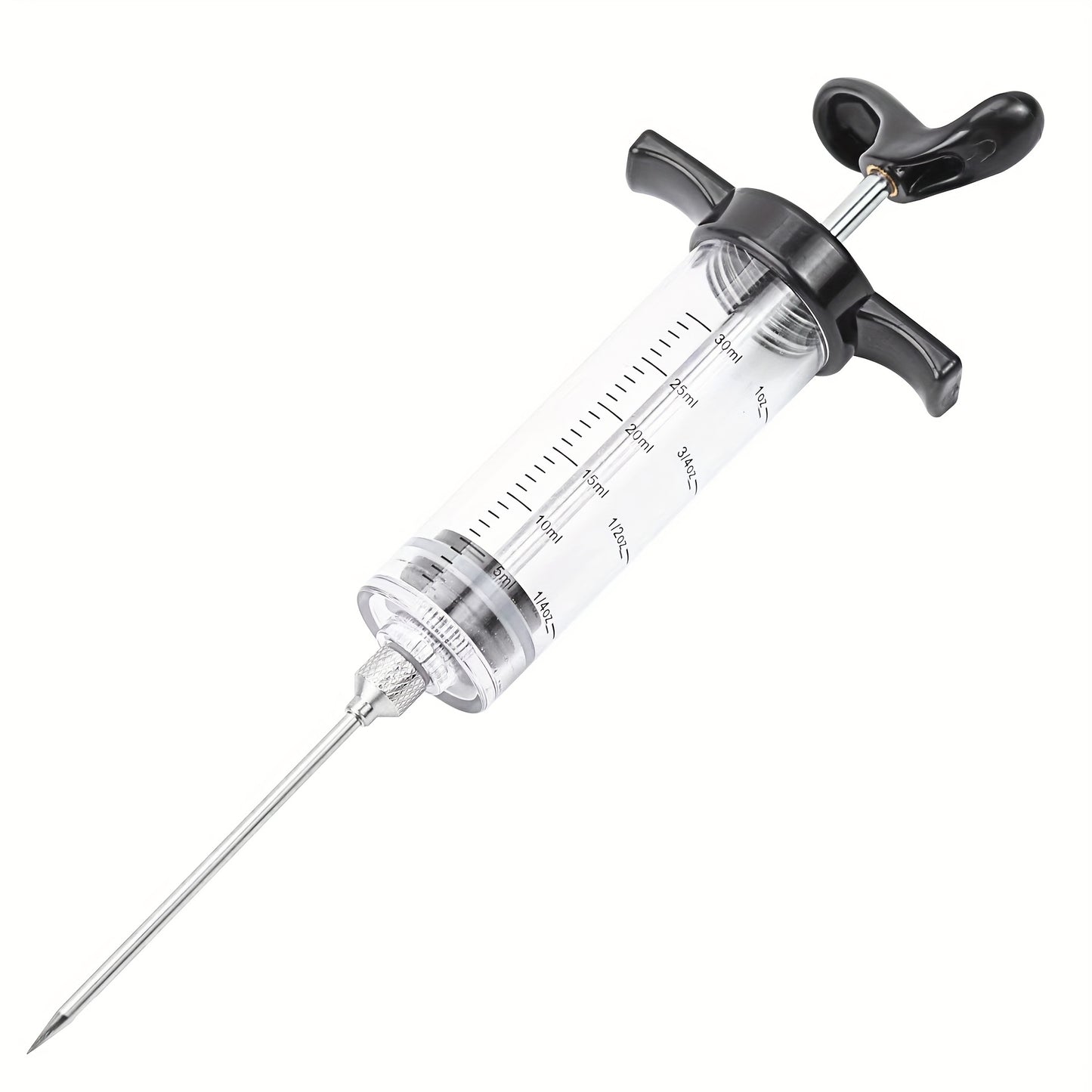 30ml Plastic BBQ Marinade Syringe - Easy-to-Use Meat Injector Tool with Clear Measurement Markings, Perfect for Seasoning Turkey, Steaks, and Vegetables, Kitchen Cooking Accessory, Easy Grip Handle, Sturdy Construction