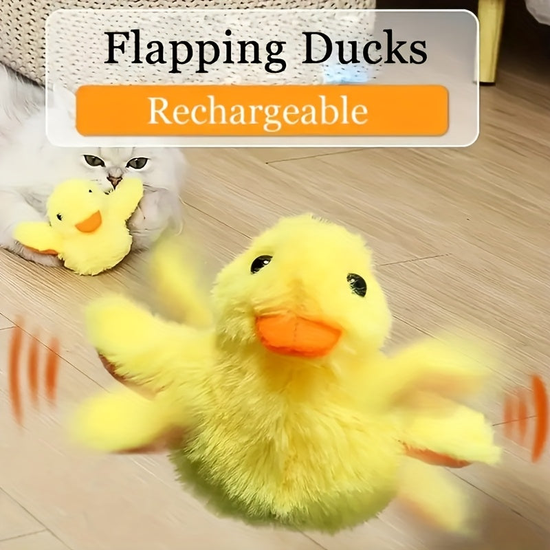 Interactive Plush Duck Toy – Soft, Durable, USB Rechargeable, Pet Fun