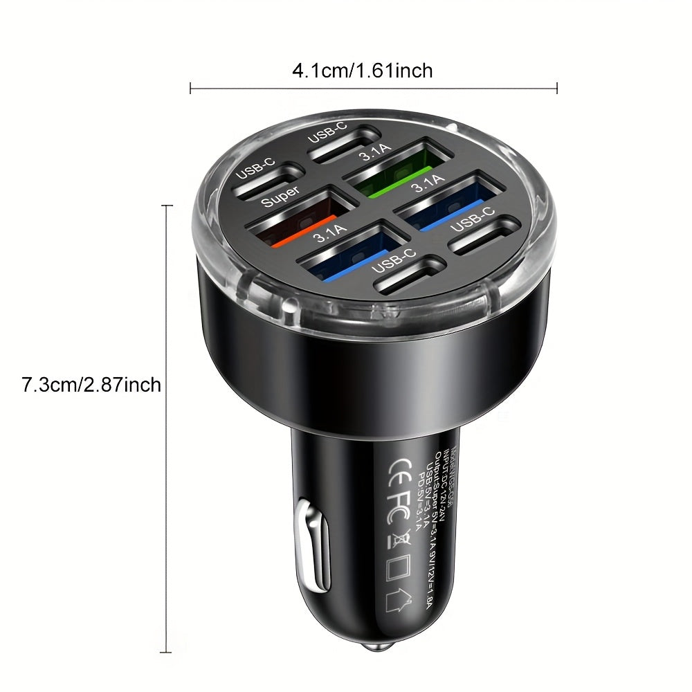 8-in-1 Car Charger with QC3.0 & PD