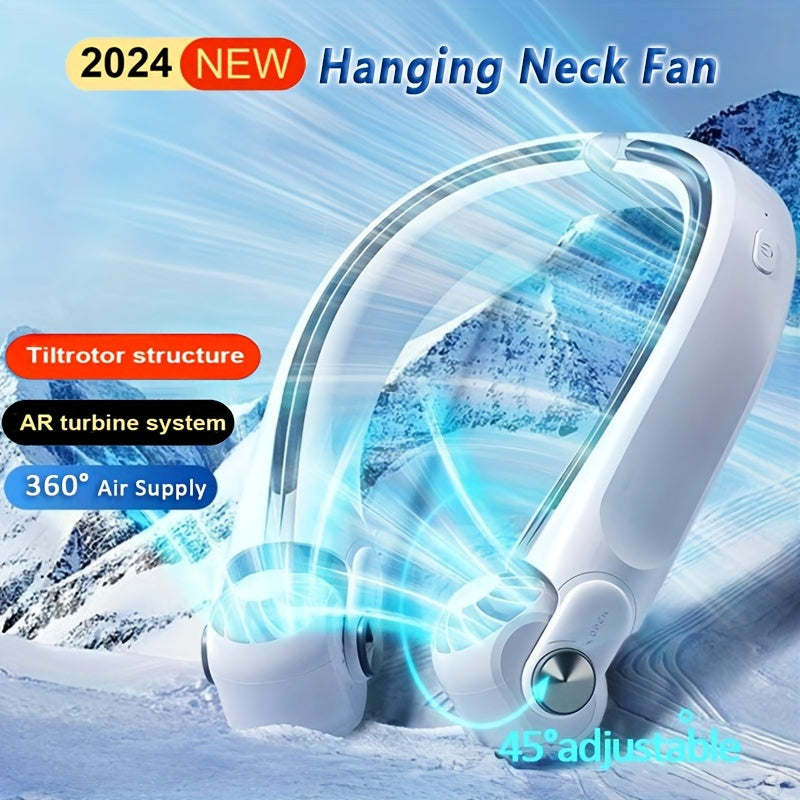 Upgraded Bladeless Neck Fan – Portable, Rechargeable, Wearable Cooling