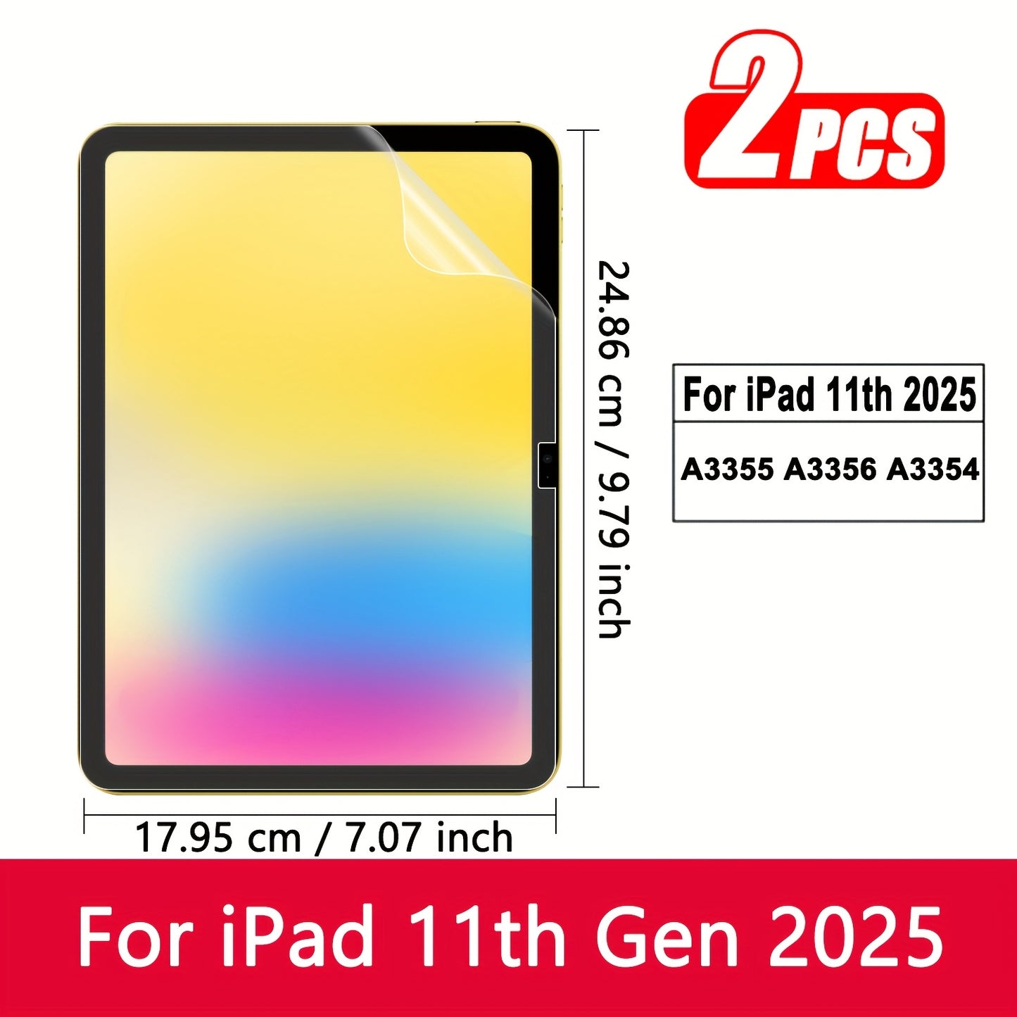 2pcs Frosted Paper Film Screen Protector for iPad Air 13/11 2025, for iPad Pro 13/11 2024, Compatible with 11th/10th/9th/8th/7th/6th/5th, 10.9"/10.2"/9.7 Inch, Air7/Air6/Air5/Air4/Air3/Air2/Air1/Pro 9.7/Pro 10.5 inch mini 7th
