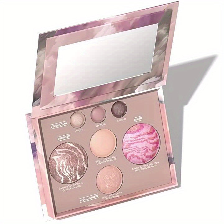 Best Baking Palette - Full Size Includes Bronze, Blush & Setting Powder Multicolour Waterproof Highlighter Concealer Smudge-Proof for Travel.