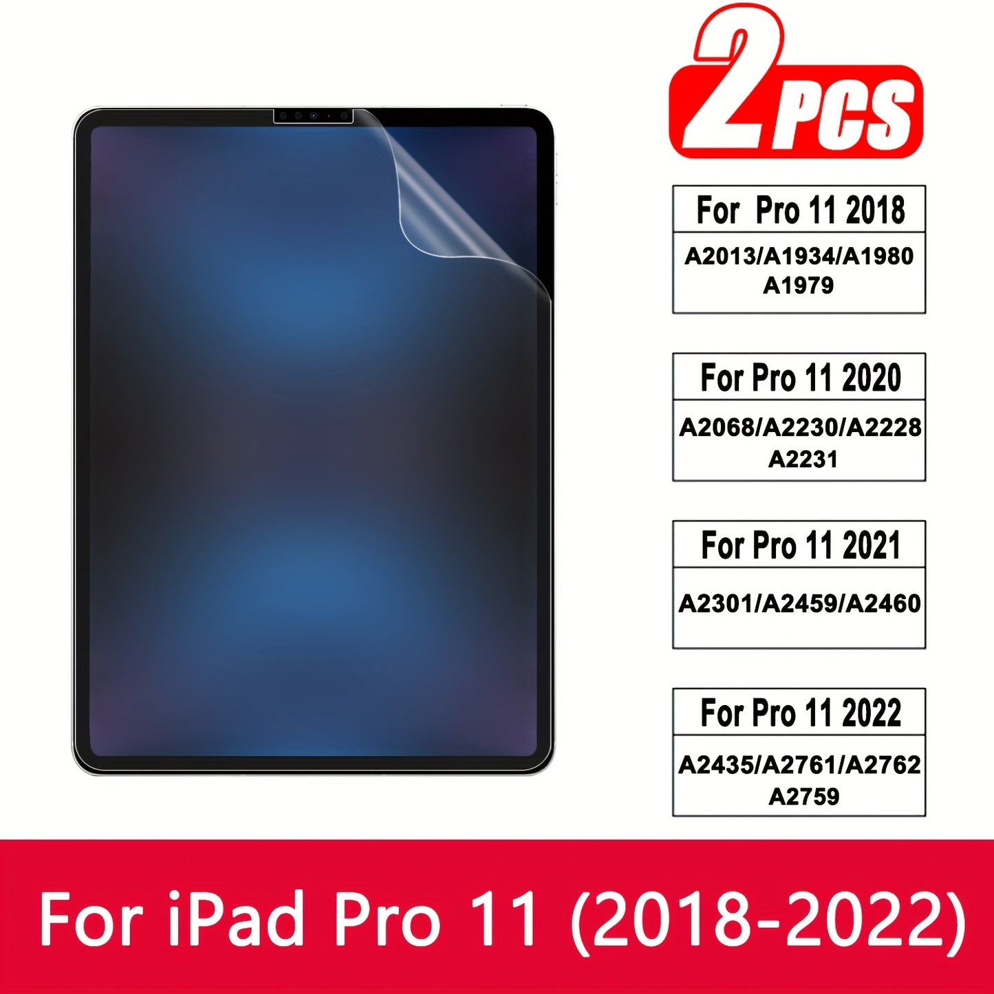 2pcs Frosted Paper Film Screen Protector for iPad Air 13/11 2025, for iPad Pro 13/11 2024, Compatible with 11th/10th/9th/8th/7th/6th/5th, 10.9"/10.2"/9.7 Inch, Air7/Air6/Air5/Air4/Air3/Air2/Air1/Pro 9.7/Pro 10.5 inch mini 7th