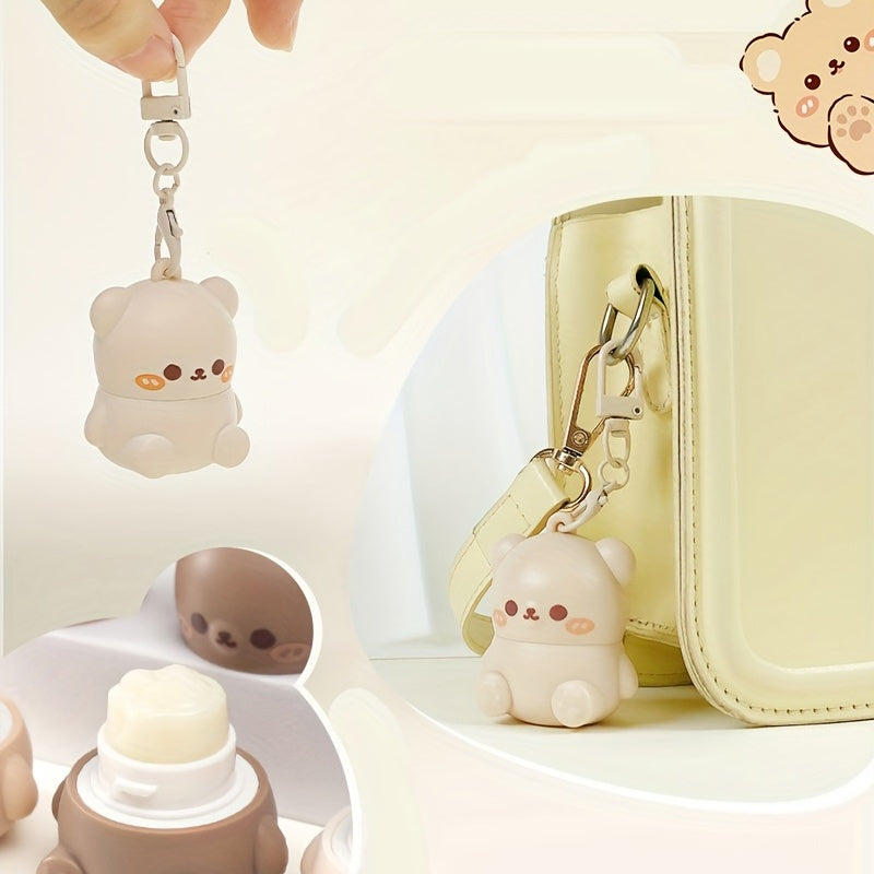 Hypoallergenic Lip Balm - Moisturizing, Soothing for Dry Lips | Cute Cartoon Bear Design, Glossy Finish, Unisex Adult