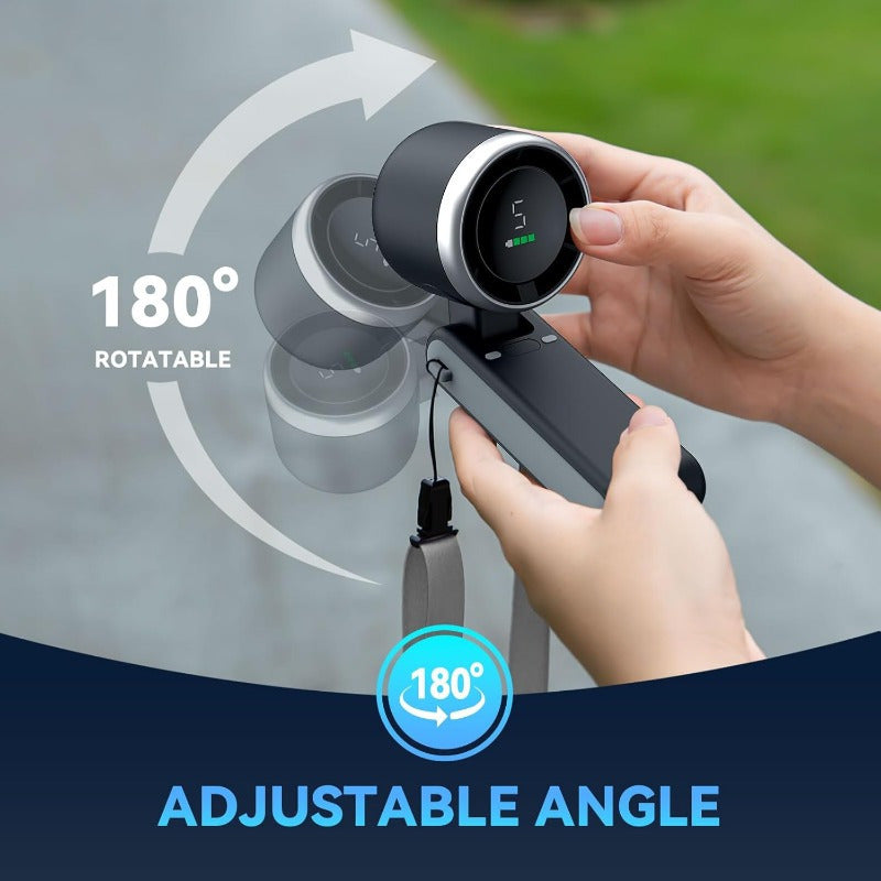 3-in-1 Portable Turbine Fan, 5 Speeds, 3600mAh Rechargeable Lithium Battery | USB Chargable, Pocket Fan for Travel, Outdoor & Indoor Use - Handheld, Desk Fan, Neck Fan, Travel Fan | Modern Aesthetic, Dur