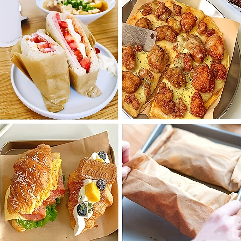 50pcs Pre-Cut Non-Stick Paper Baking Sheets - 9 x 13 Inch Unbleached Sheets for Half Sheet Pans, Perfect for Baking, Cooking, Grilling, Air Fryer, Steaming and More