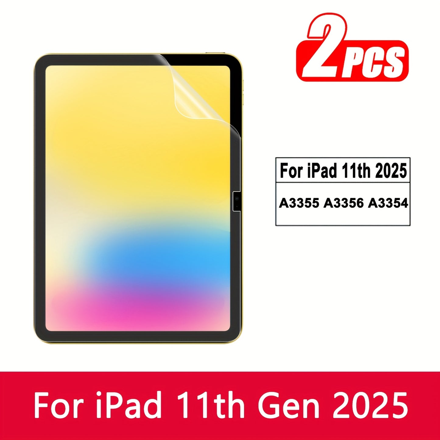 2pcs Frosted Paper Film Screen Protector for iPad Air 13/11 2025, for iPad Pro 13/11 2024, Compatible with 11th/10th/9th/8th/7th/6th/5th, 10.9"/10.2"/9.7 Inch, Air7/Air6/Air5/Air4/Air3/Air2/Air1/Pro 9.7/Pro 10.5 inch mini 7th