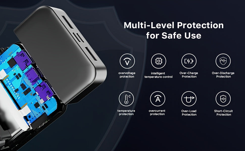 45W 20000mAh Portable Power Bank With LED Display And 4 Interfaces, Capable Of Charging Laptops With Large Capacity