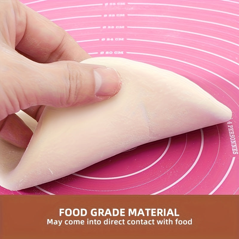 1pc EVA Non-Stick Reusable Baking Mat with Measurements, Food-Grade Dough Rolling & Kneading Pad for Bread, Candy, Cookies, Pastry - Kitchen Cooking Tool for Christmas, Halloween, Easter, Thanksgiving, Valentine'S Day